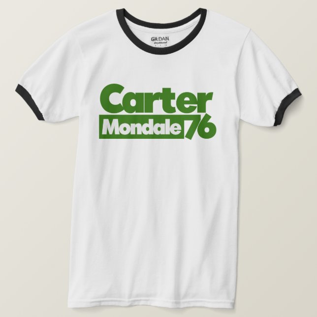 Jimmy Carter 76 Carter Mondale retro Politik T Shirt (Design framsida)