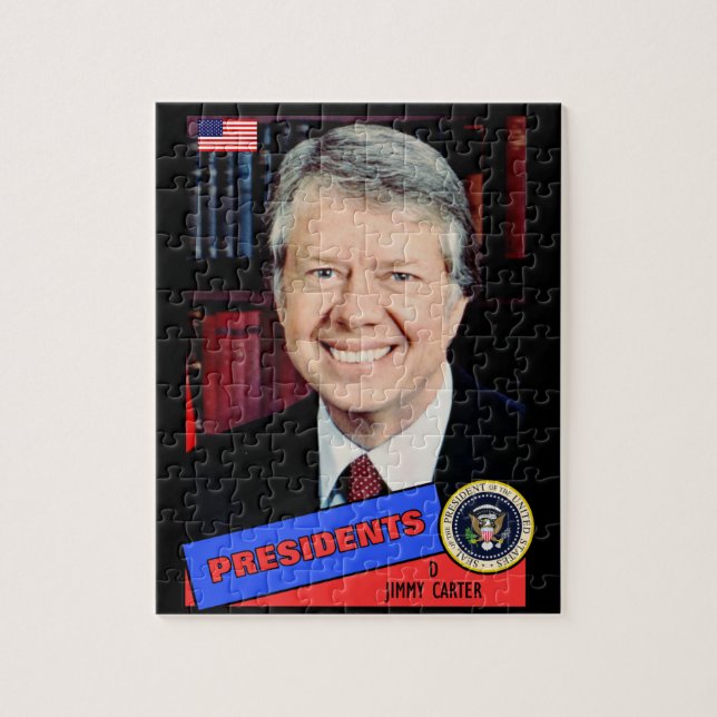 Jimmy Carter Baseball Card Pussel (Vertikal)