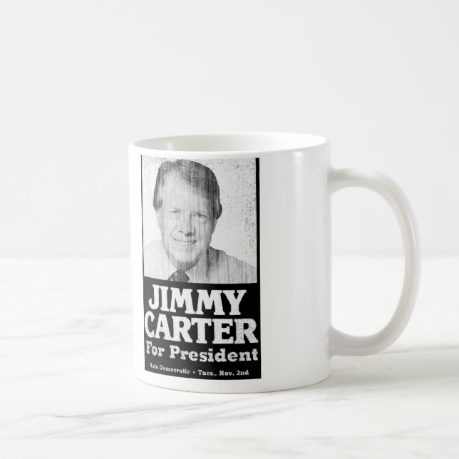 Jimmy Carter bedrövade svartvitt Kaffemugg (Höger)