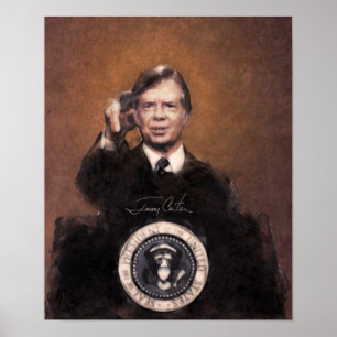 Jimmy Carter Den amerikanska presidentens konstm Poster