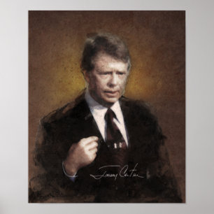 Jimmy Carter Den amerikanska presidentens konstm Poster