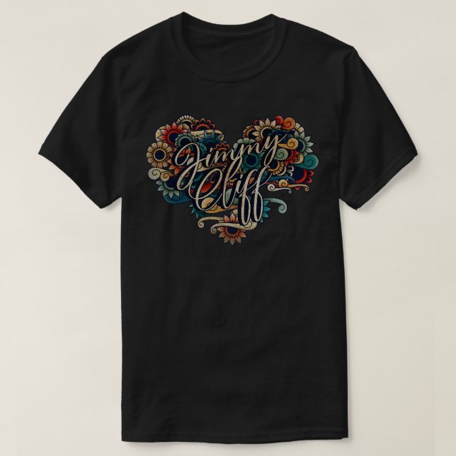 Jimmy Cliff VIGNETTE VINTAGE FÄRG T Shirt (Design framsida)