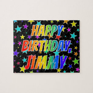 "JIMMY" Första Namn, Roligten "GRATTIS PÅ FÖDELSED Pussel