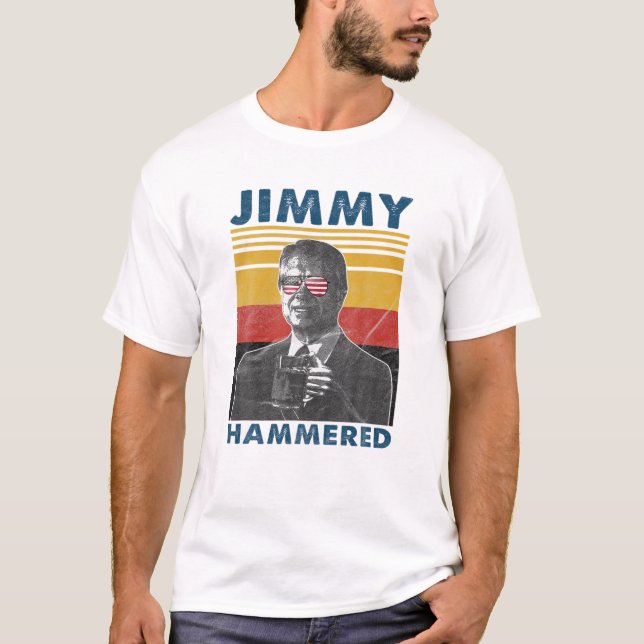 Jimmy Hammered 4:e juli Drunk President Carter T Shirt (Framsida)