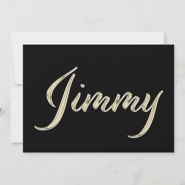 Jimmy Name white gold Handwriting Karte Kort (Framsida)