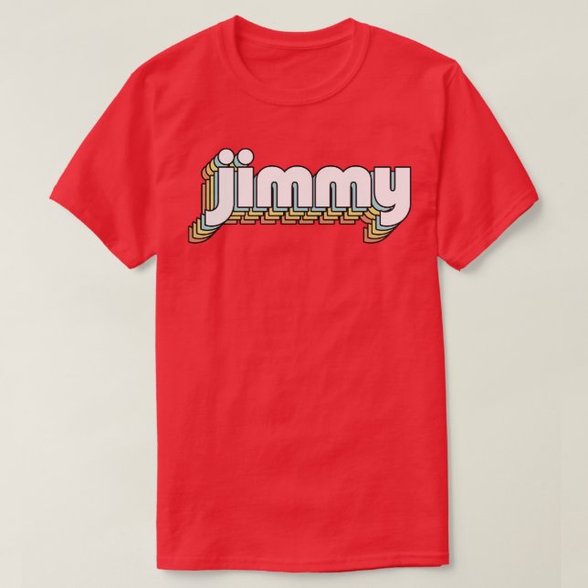 Jimmy Retro Regnbågtypning, tonad Stil T Shirt (Design framsida)