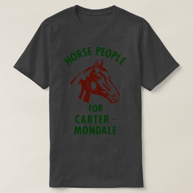 Jimmy ter Retro Political Kampanj Button Horse Pe T Shirt (Design framsida)