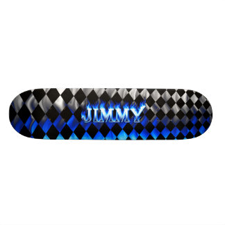 Jimmyskateboardblått avfyrar och flammar design old school skateboard bräda 18 cm