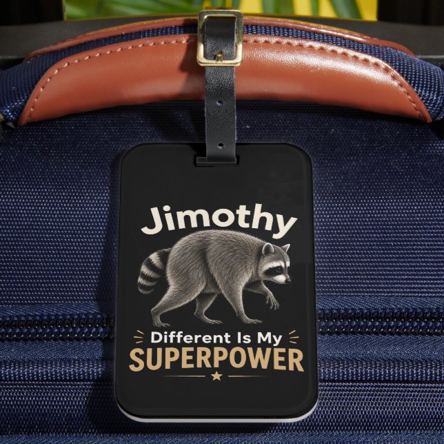 Jimothy annorlunda är min superkraft bagagebricka (Framsida Insitu 2)