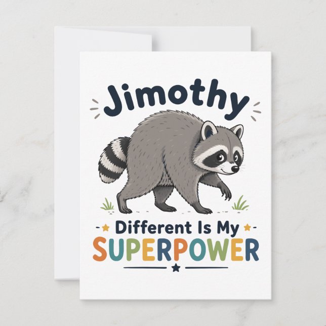 Jimothy annorlunda är min superkraft inbjudningar (Framsida)