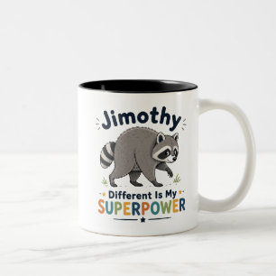 Jimothy annorlunda är min superkraft Två-Tonad mugg