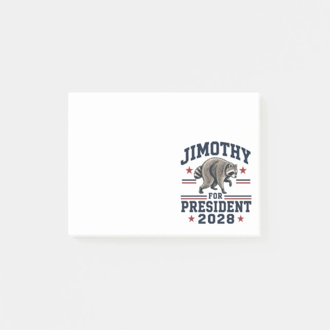 Jimothy för president 2028 post-it block (Framsida)