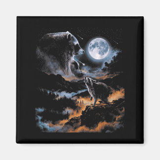 Jimothy Raccoon Howling At Moon Night Scene Meme Magnet