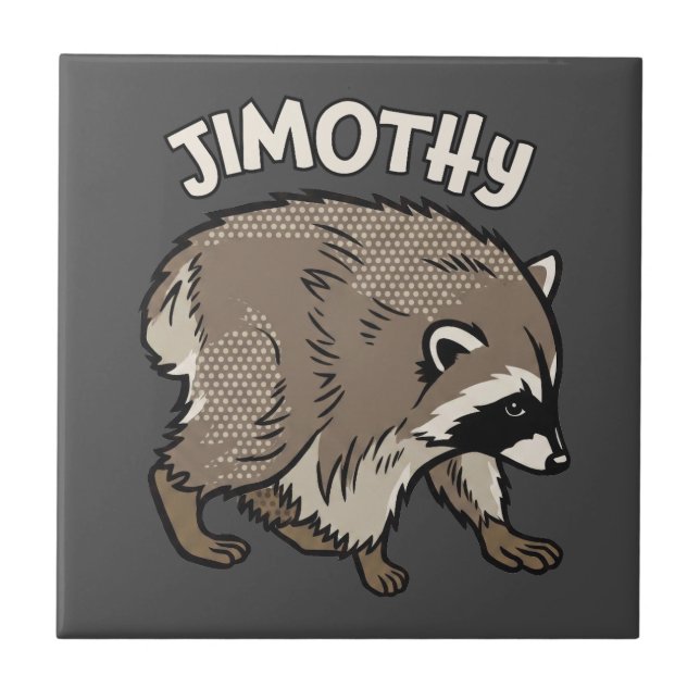 Jimothy Tvättbjörnserie Comic Style Djur Kakelplatta (Framsidan)