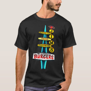 Jims Burger Retro Vintage-skylt T Shirt