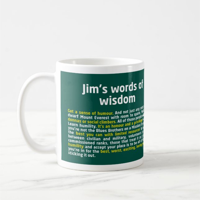 Jim's Ord of Wisdom Mugg (Vänster)