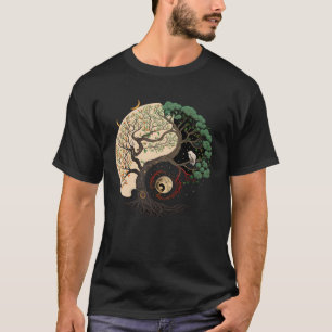 Jin och Yang Träd Balance Buddhism Nature Life T Shirt