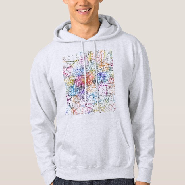 Jinan China City Map Hoodie (Framsida)