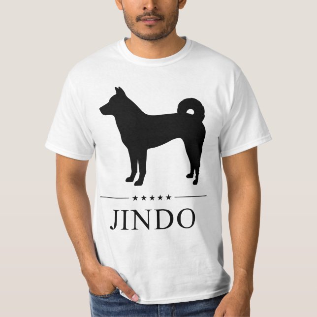 Jindo Dog Black Silhouette  T Shirt (Framsida)