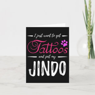 Jindo Hund älskare Tattoo Rolig hund Mamma Gift Id Kort