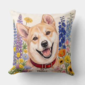 Jindo Hund och Sibirisk Husky Kastkudde Kudde