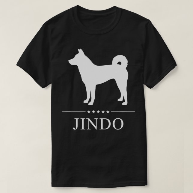 Jindo Hund White Silhouette T Shirt (Design framsida)
