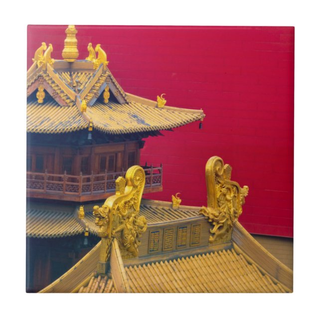 Jing'an-templet, Shanghai, Kina Kakelplatta (Framsidan)