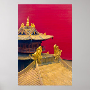 Jing'an-templet, Shanghai, Kina Poster