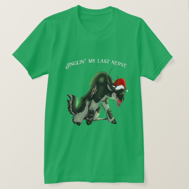 Jinglar Min Sista Nerv Ilsken Ren Jul Skräck Skämt T Shirt (Design framsida)