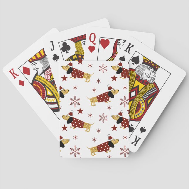 Jingle all Dachshund Way Casinokort (Baksidan)