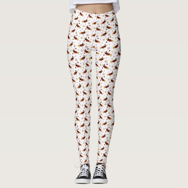 Jingle all Dachshund Way Leggings (Framsida)
