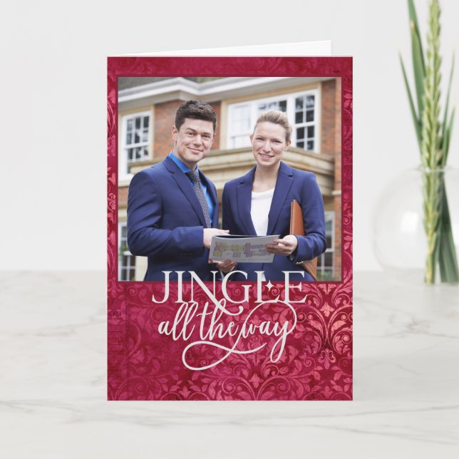 Jingle All The Way Business Jul Foto Helgkort (Framsida)