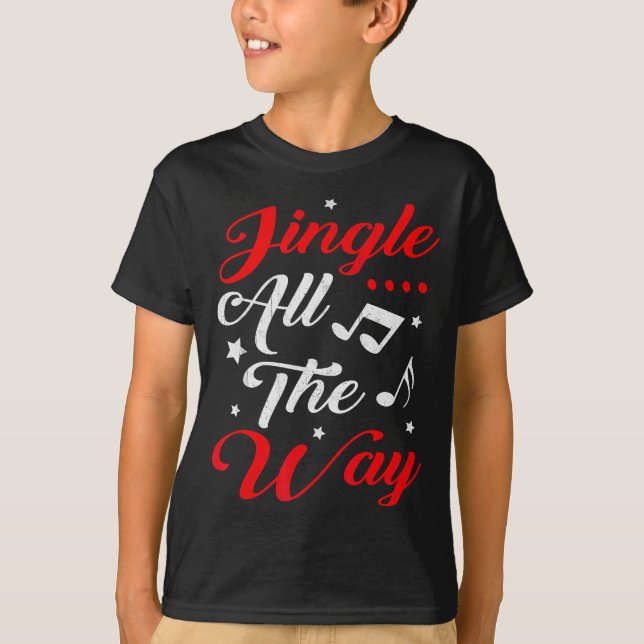 Jingle All The Way Festive Christmas  T Shirt (Framsida)