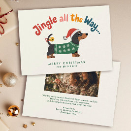 Jingle All the Way – Hundtröja Familjefoto Julkort