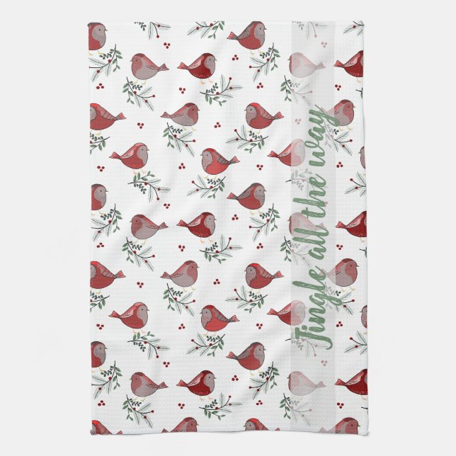 Jingle all the way - Kitchen Tea Towel Kökshandduk (Vertikal)
