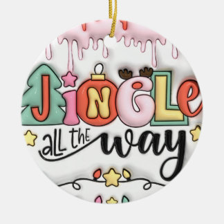 "Jingle all the way Ornament" Julgransprydnad Keramik