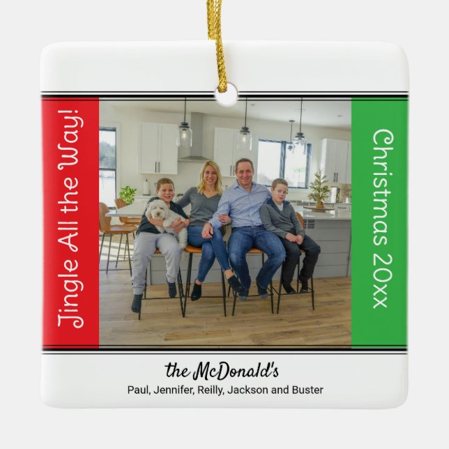 Jingle All the Way Personalized Christmas Ornament (Framsida)