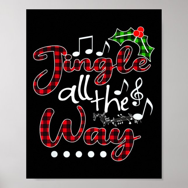 Jingle All The Way Red Buffalo Plaid Christmas  Poster (Framsidan)