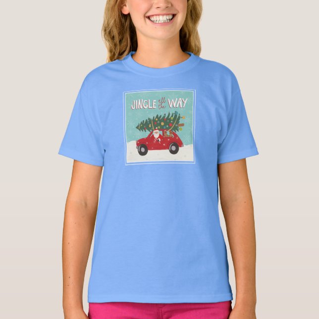 Jingle All The Way | Santa Car T Shirt (Framsida)