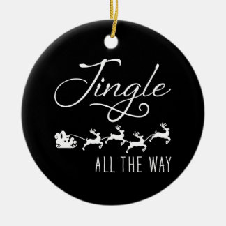 Jingle All The Way-Santa's släde jul svart Julgransprydnad Keramik