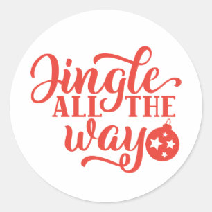Jingle all Way Sticker - Festive Helgdag Runt Klistermärke