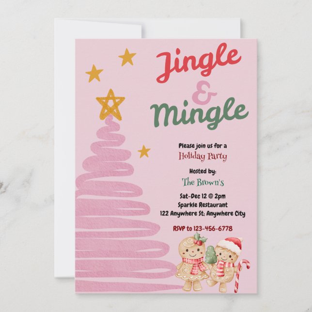 Jingle And Mingle Christmas Party Invitation Inbjudningar (Framsida)