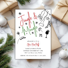 Jingle And Mingle Festive Doddle Julfest Inbjudningar