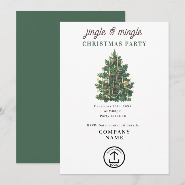Jingle and Mingle Holiday Business Christmas Party Inbjudningar (Fram/baksida)