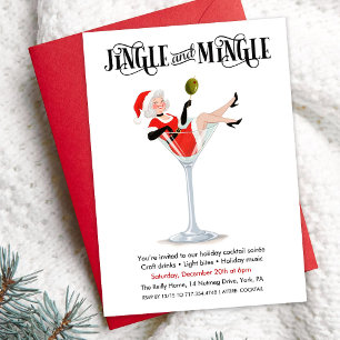 Jingle and Mingle Holiday Cocktail Martini Inbjudningar