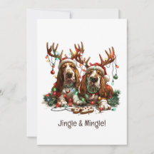 Jingle And Mingle Jul Basset Hound Hundar