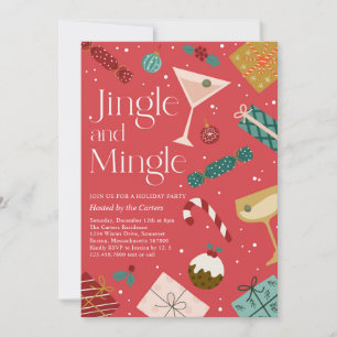 Jingle And Mingle Jul Holiday Cocktail Party Inbjudningar