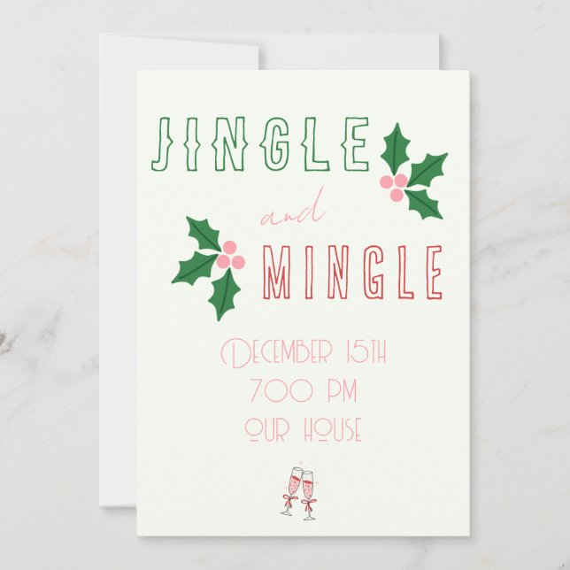 Jingle and Mingle Julfest Inbjudan  (Framsida)