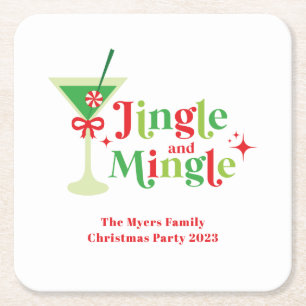 Jingle and Mingle julfest Underlägg Papper Kvadrat