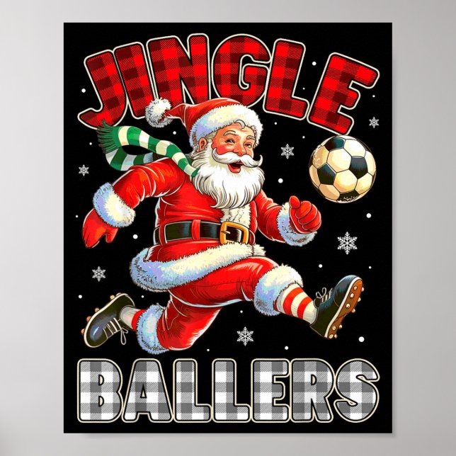 Jingle Ballers Santa Football Christmas Soccer Pla Poster (Framsidan)